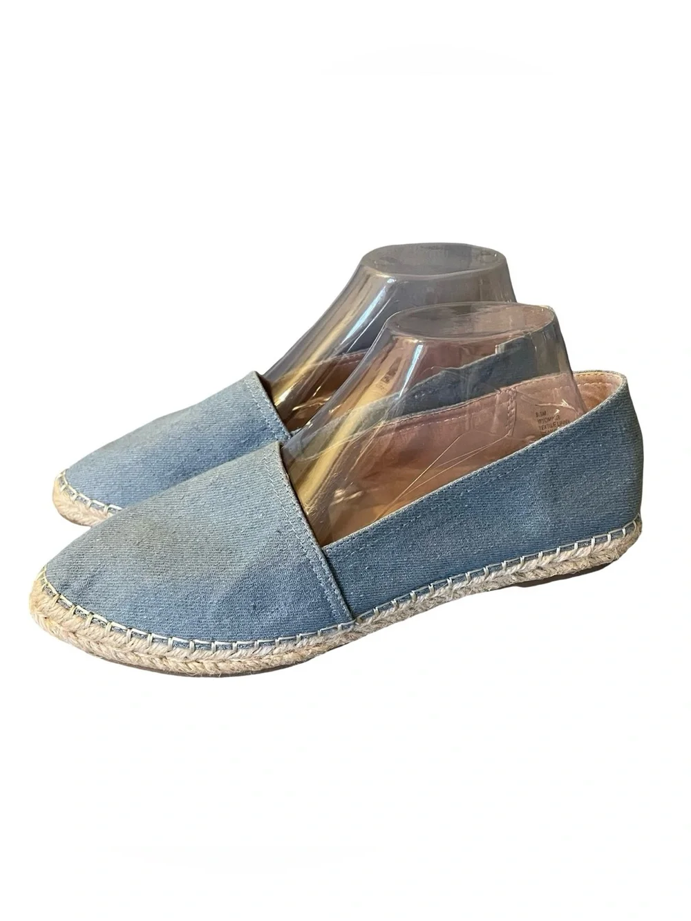 ESPRIT Wyoming Light Blue Chambray Denim Espadrilles Slip-On Shoes Jute Sole 9.5